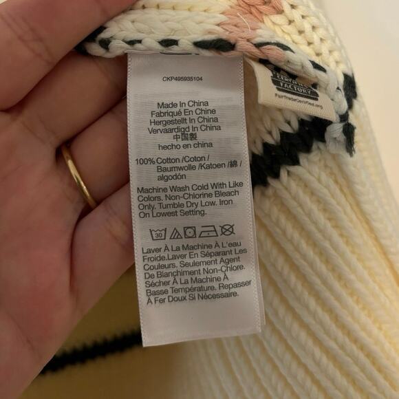 NWT Madewell Cotton Crewneck Sweater in Stripe In Dark Loden Stripe Size S - Picture 5 of 6